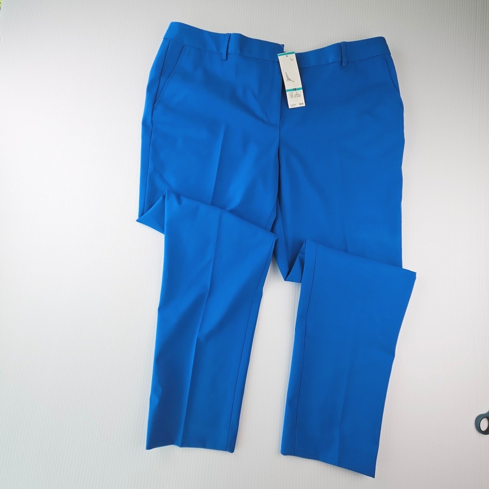 Jones New York Collection Runway Slim Blue Stretch Tapered Pants Size 16 NEW $89